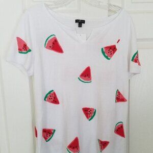 Womens Size M  SS summer top -jeweled watermelon!